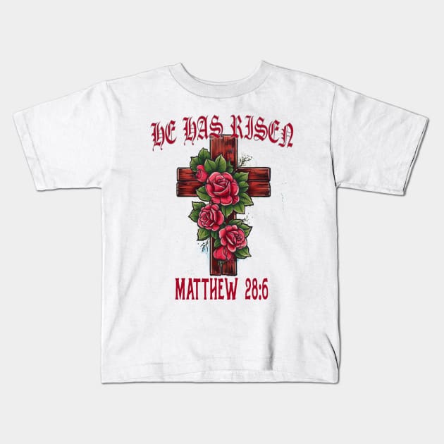 He Has Risen Kids T-Shirt by Debrawib